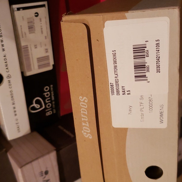 Soludos New Embroidered Platform Espadrilles SlipOn Flats Shoes NIB Navy 9.5๐HP - Picture 7 of 16